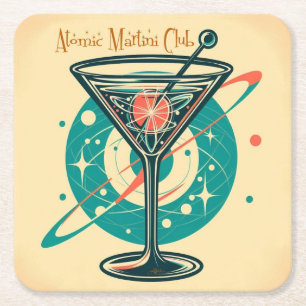 Atomaire Martini Club Kartonnen Onderzetters