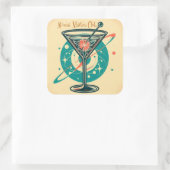 Atomaire Martini Club Vierkante Sticker (Tas)