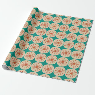 Atomaire stippen middeleeuwse moderne oranje beige cadeaupapier