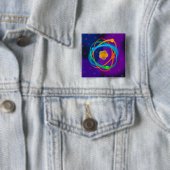 Atomaire structuur vlekken wetenschap vierkante button 5,1 cm (In situ)