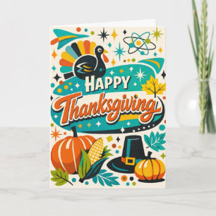 Atomaire Thanksgiving-kalkoenpompoen uit het midde Kaart