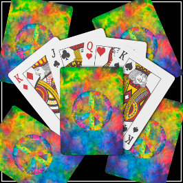 [Atomaire Tie-Dye]  Psychedelische Regenboogkleure Pokerkaarten