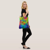 [Atomaire Tie-Dye] Vredessymbool Aangepaste Tekst  Tote Bag (Op model)