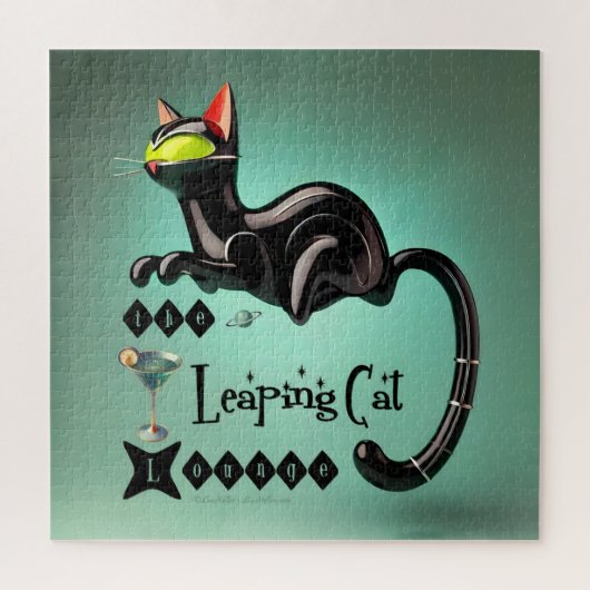 Atomaire Toekomstdroom De Springende Kat Lounge Legpuzzel (Verticaal)