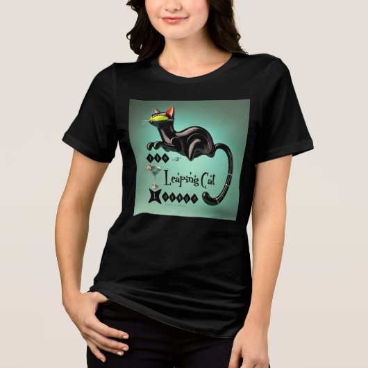 Atomaire Toekomstdroom De Springende Kat Lounge Tri-Blend Shirt (Voorkant)