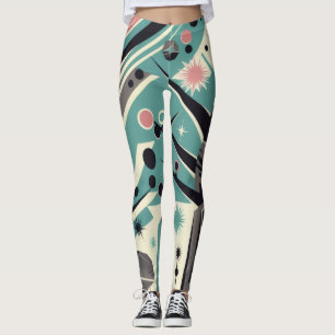 Atomaire versteende boom Retro Geometrie Leggings