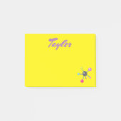 Atomen op gele achtergrond post-it® notes (Voorkant)