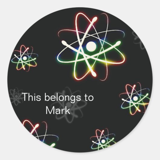 Atomen Ronde Sticker (Voorkant)
