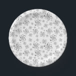 Atomen Science Chemistry Pattern Papieren Bordje<br><div class="desc">Wetenschapspartijaanbod! Patroon van zwarte atomen tegen een witte achtergrond.</div>