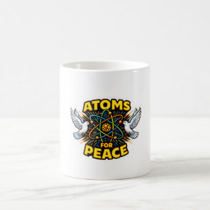 Atomen-voor-vrede- Mondiale harmonie Kunstmok Koffiemok