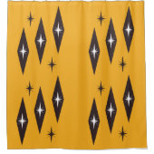 Atomic 1950's Diamonds Pattern Sinaasappel Douchegordijn (Voorkant)