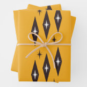 Atomic 1950's Diamonds Pattern Sinaasappel Inpakpapier Vel (In situ)