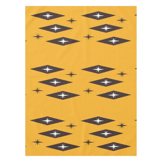 Atomic 1950's Diamonds Pattern Sinaasappel Tafelkleed (Voorkant)
