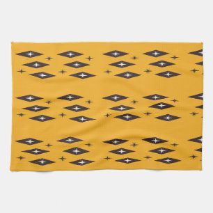 Atomic 1950's Diamonds Pattern Sinaasappel Theedoek