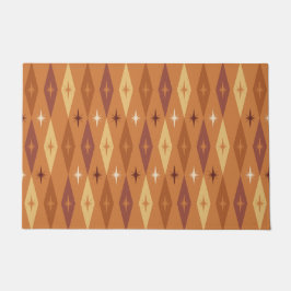 Atomic 1950's Diamonds Stars Sinaasappel Deurmat