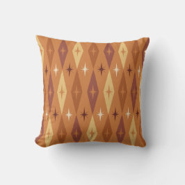 Atomic 1950's Diamonds Stars Sinaasappel Kussen