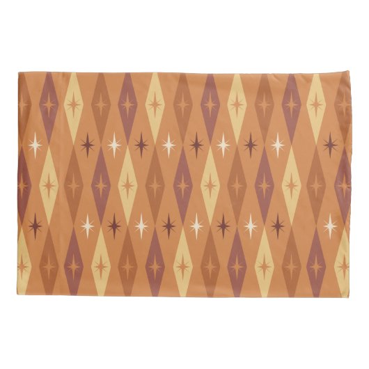 Atomic 1950's Diamonds Stars Sinaasappel Kussensloop (Achterkant)