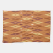 Atomic 1950's Diamonds Stars Sinaasappel Theedoek (Horizontaal)