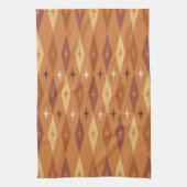 Atomic 1950's Diamonds Stars Sinaasappel Theedoek (Verticaal)