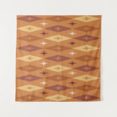 Atomic 1950's Diamonds Stars Sinaasappel Wandkleed (Voorkant (horizontaal))