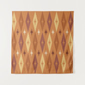 Atomic 1950's Diamonds Stars Sinaasappel Wandkleed (Voorkant)