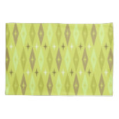 Atomic 1950's Diamonds Sterren Chartreuse Kussensloop (Achterkant)