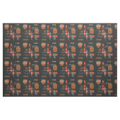 Atomic Abstract Barkcloth Black Burnt Oranje Stof (Yard (91,4 cm))
