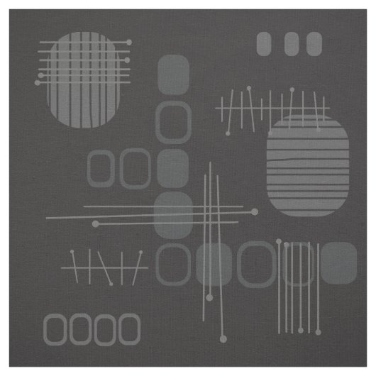 Atomic Abstract Barkcloth Black Stof (Swatch)