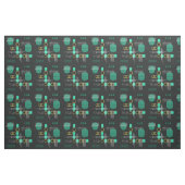 Atomic Abstract Barkcloth Black Turquoise Stof (Yard (91,4 cm))