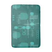 Atomic Abstract Barkcloth Blauwgroen Badmat (Voorkant Verticaal)