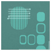 Atomic Abstract Barkcloth Blauwgroen Stof (Close Up)