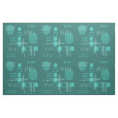 Atomic Abstract Barkcloth Blauwgroen Stof (Fat Quarter)