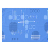 Atomic Abstract Barkcloth Blue Tafelkleed (Voorkant (Horizontaal))