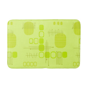 Atomic Abstract Barkcloth Chartreuse Badmat
