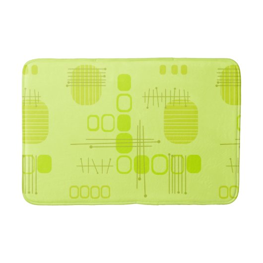 Atomic Abstract Barkcloth Chartreuse Badmat (Voorkant)