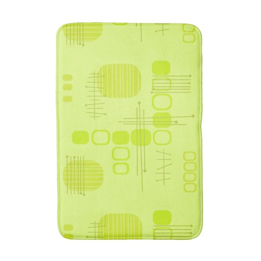 Atomic Abstract Barkcloth Chartreuse Badmat (Voorkant Verticaal)