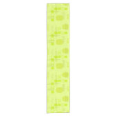 Atomic Abstract Barkcloth Chartreuse Korte Tafelloper (Voorkant)