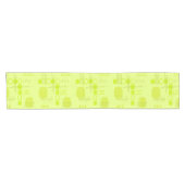 Atomic Abstract Barkcloth Chartreuse Korte Tafelloper (Horizontaal)