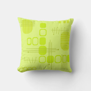 Atomic Abstract Barkcloth Chartreuse Kussen