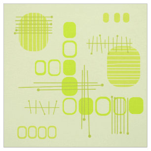 Atomic Abstract Barkcloth Chartreuse Stof