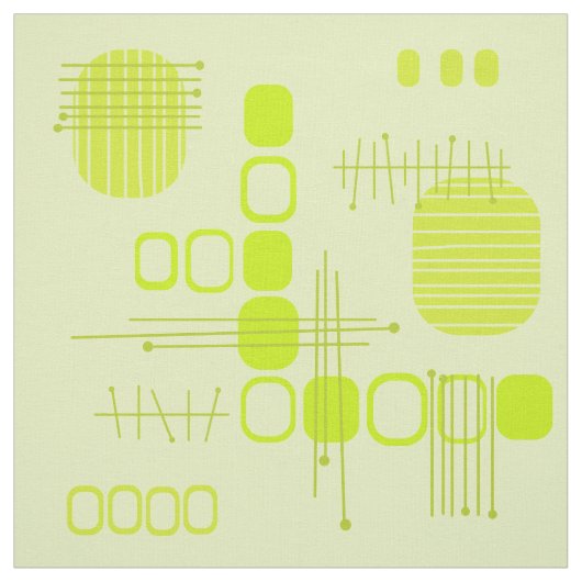 Atomic Abstract Barkcloth Chartreuse Stof (Swatch)