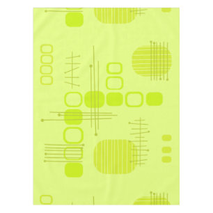 Atomic Abstract Barkcloth Chartreuse Tafelkleed