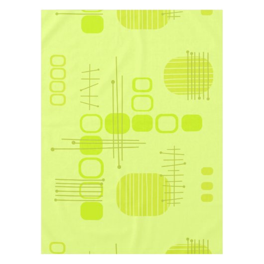 Atomic Abstract Barkcloth Chartreuse Tafelkleed (Voorkant)