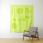 Atomic Abstract Barkcloth Chartreuse Wandkleed (In situ)