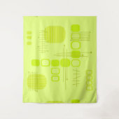 Atomic Abstract Barkcloth Chartreuse Wandkleed (Voorkant)