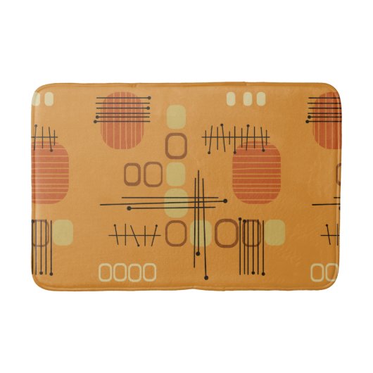 Atomic Abstract Barkcloth Ochre Badmat (Voorkant)