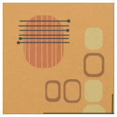 Atomic Abstract Barkcloth Ochre Stof (Close Up)