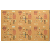 Atomic Abstract Barkcloth Ochre Stof (Fat Quarter)