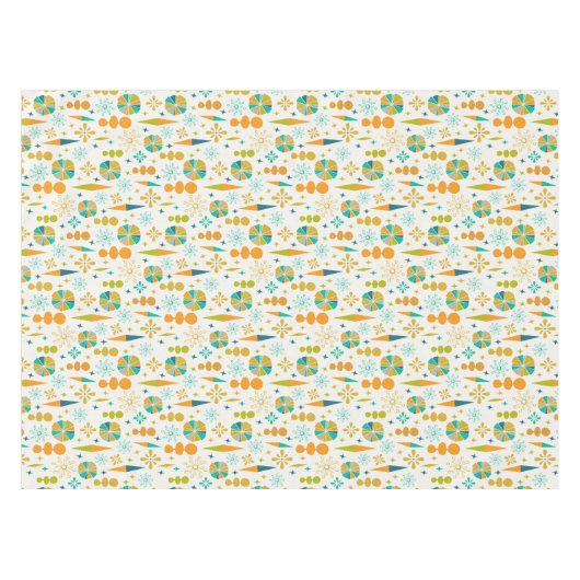 Atomic Age Abstracte vormen Starburst Mid Century Tafelkleed (Voorkant (Horizontaal))