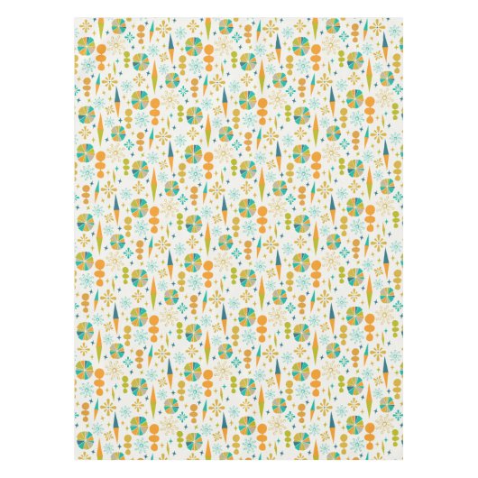 Atomic Age Abstracte vormen Starburst Mid Century Tafelkleed (Voorkant)